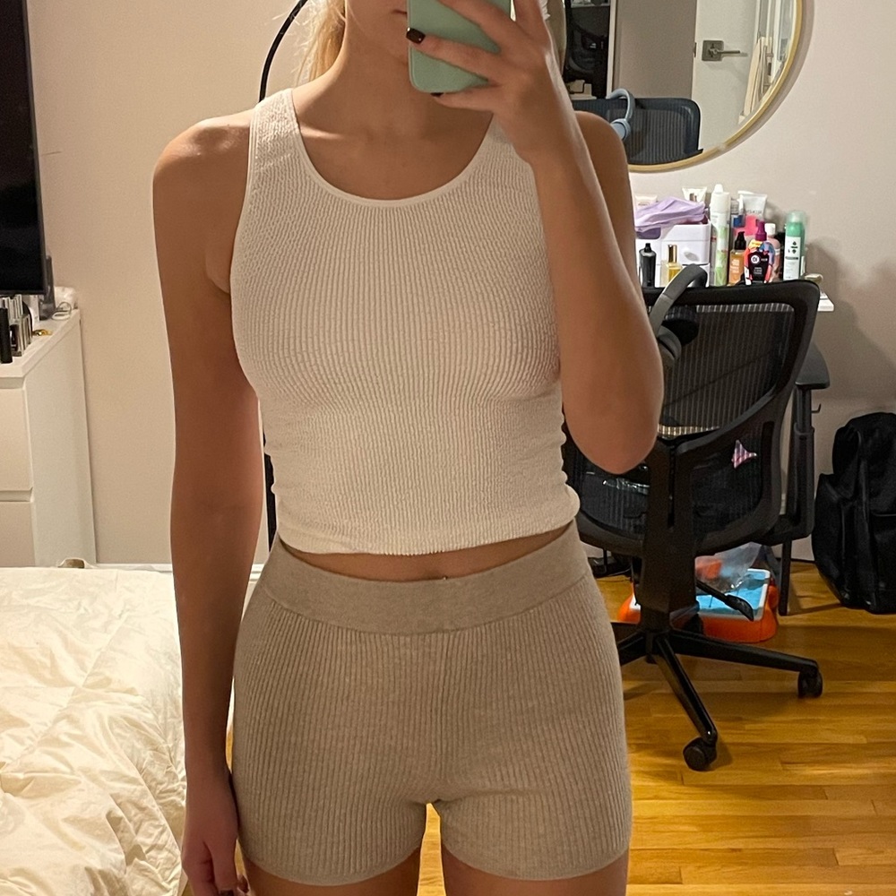 white tank top
